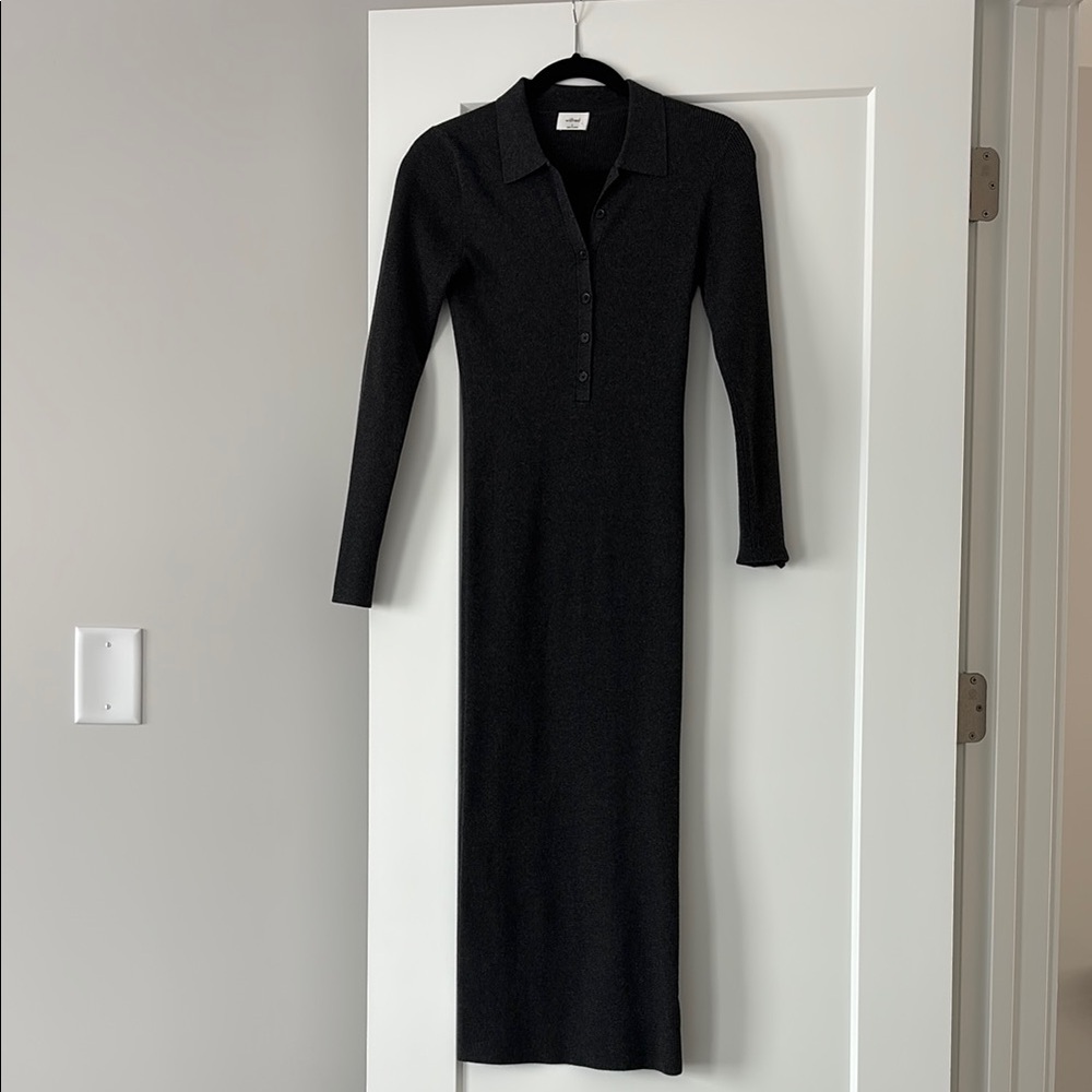 Aritzia Grey Long Sleeve Dress